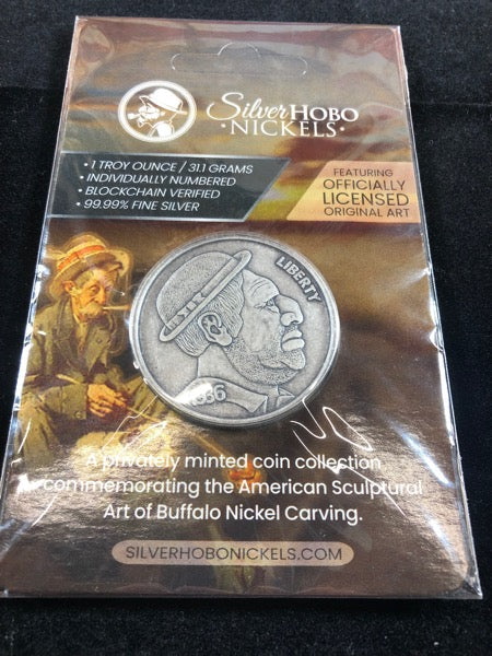 Mr. Jowls and His Pet Buffalo1oz Silver Antique