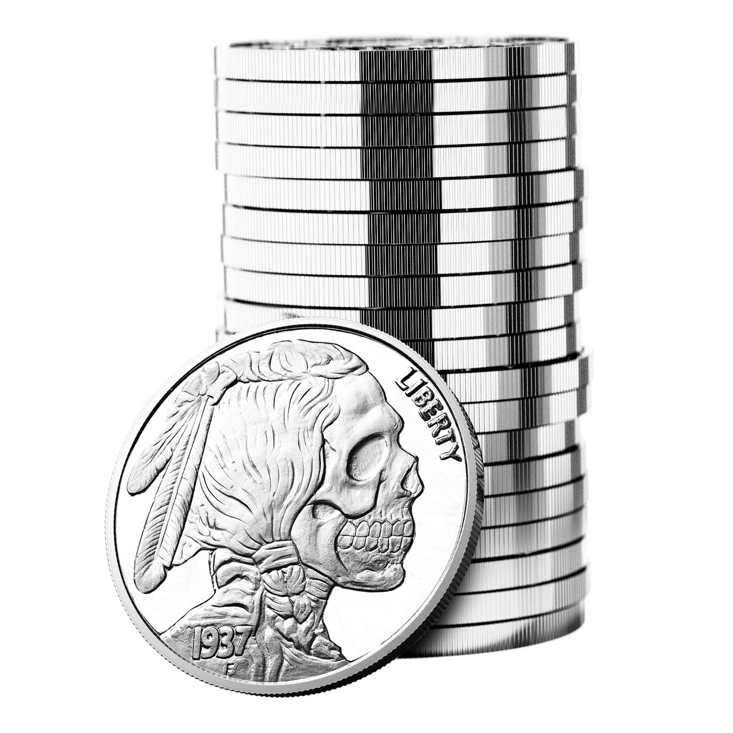 Indian Skull 1oz Silver Bullion - Tube of 20