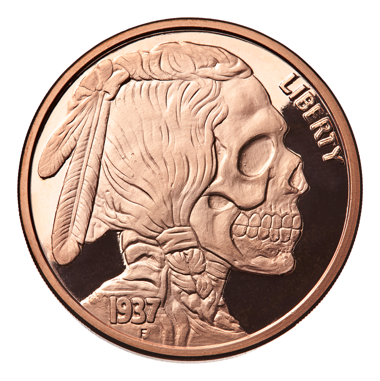 Indian Skull 1oz Copper Bullion - Tube of 20