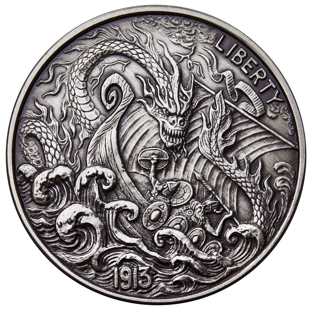 Aleksey Saburov's Viking Berserker 1oz Silver Antique