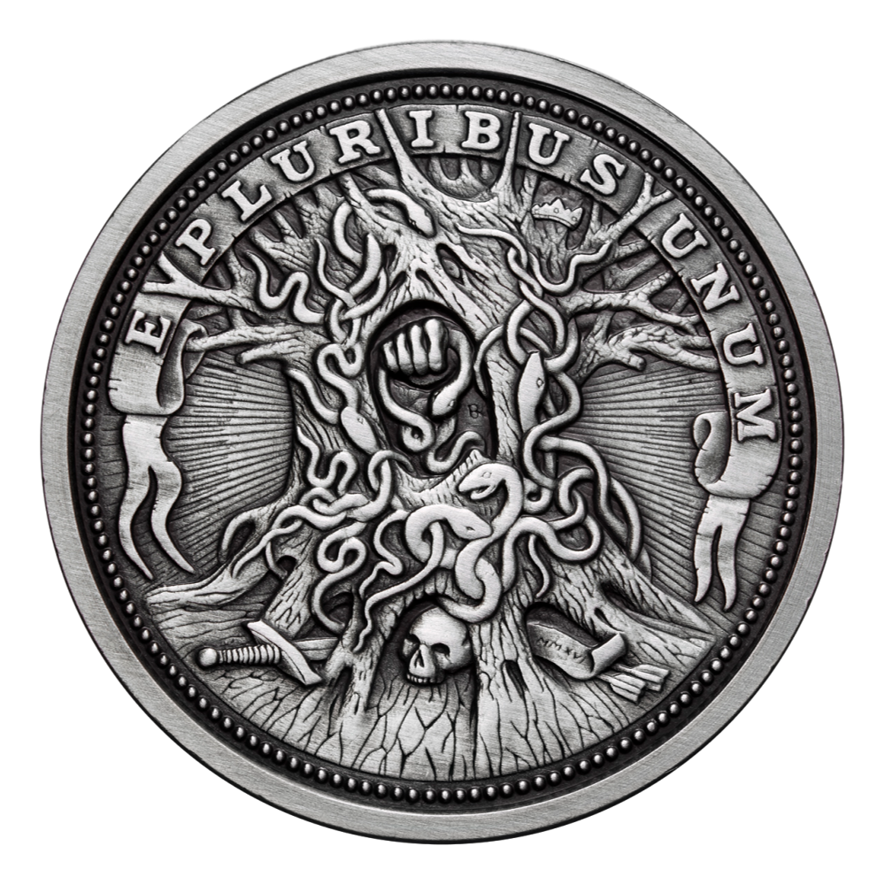 Roman Booteen's Durer's Knight, Death & the Devil 1oz Silver Antique Silver Hobo Nickel